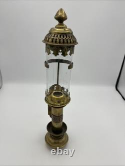 Pair of Antique Railroad GWR Oil Lantern Wall Sconce Lamp Light Fixtures Brass
