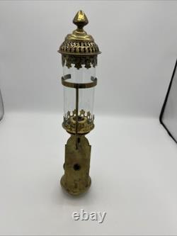 Pair of Antique Railroad GWR Oil Lantern Wall Sconce Lamp Light Fixtures Brass