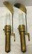 Pair of Brass Railroad Caboose Wall Sconce Lamps With Pyrex Glass Globe Pat 1919