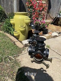 Pair of VINTAGE Railroad Train switch signal Lanterns wired to use as lamps