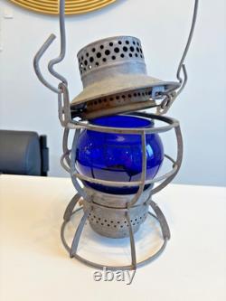 Pair of Vintage NYNH&H RR Railroad Dressel Arlington NJ Lanterns USA