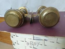 Pair vintage GWR railway carriage brass candle wall lamps sconces complete