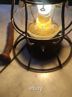 Pennsylvania Railroad Lantern Converted to Electric? Working Hanging Lamp