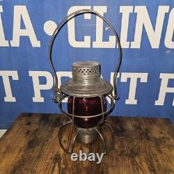 Pennsylvania Railroad PRR Handlan Tall Lantern Red Globe Cast Keystone