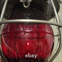 Pennsylvania Railroad PRR Handlan Tall Lantern Red Globe Cast Keystone