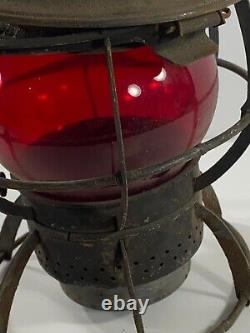 Pennsylvania Railroad Signal Lantern PRR Arlington Dressel Red Globe Burner Lamp