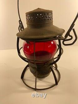 Pennsylvania Railroad Signal Lantern PRR Arlington Dressel Red Globe Burner Lamp