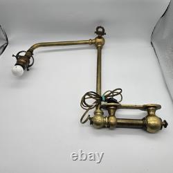 Pennsylvania Railroad Station Lamp Brass Swivel With Cone Shade