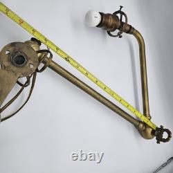 Pennsylvania Railroad Station Lamp Brass Swivel With Cone Shade