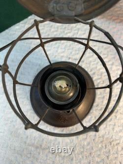 Pennsylvania Railroad Tall Etched Corning Amber Globe