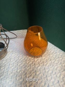 Pennsylvania Railroad Tall Etched Corning Amber Globe