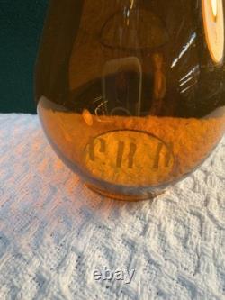 Pennsylvania Railroad Tall Etched Corning Amber Globe