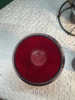 Philly & Reading Rail Way Red Cast Tall Globe