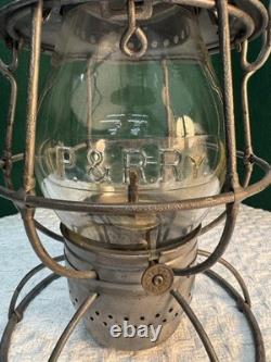 Philly & Reading Rail way. Clear Cast Tall Globe. Dietz #39 Vulcan
