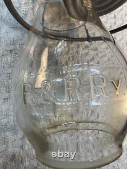 Philly & Reading Rail way. Clear Cast Tall Globe. Dietz #39 Vulcan