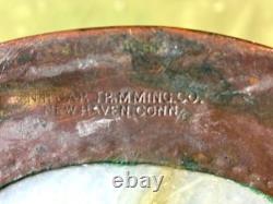 Pierced copper tin hanging lamp with 16 glass jewels made from 1880s Railroad lamp