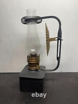 Plume & Atwood Kerosene Lamp Square Tin Font Vintage Railroad Lantern