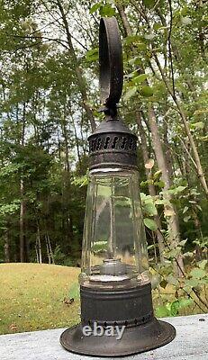 Pre Civil War 1840s Whale Oil Lighthouse Shaped RR Railroad Lantern Fixed Globe