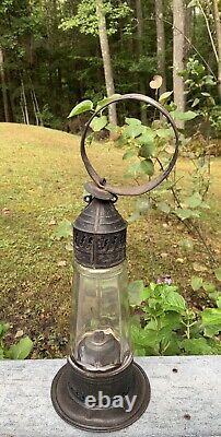 Pre Civil War 1840s Whale Oil Lighthouse Shaped RR Railroad Lantern Fixed Globe