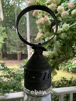 Pre Civil War 1840s Whale Oil Lighthouse Shaped RR Railroad Lantern Fixed Globe