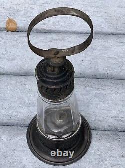 Pre Civil War 1840s Whale Oil Lighthouse Shaped RR Railroad Lantern Fixed Globe