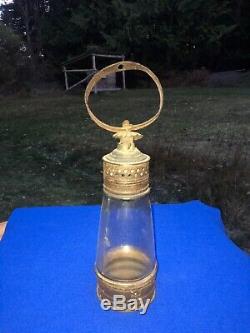 Pre Civil War Antique Concord Railroad Lantern FIXED globe Whale Oil Lantern