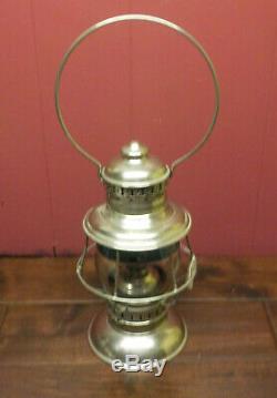 Presentation Bell Bottom Railroad Lantern Green Over Clear Globe Ct Ham 39