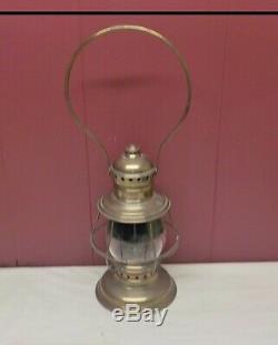 Presentation Bell Bottom Railroad Lantern Green Over Clear Globe Ct Ham 39