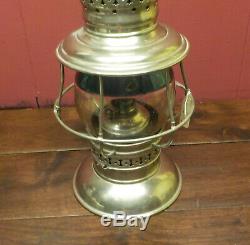 Presentation Bell Bottom Railroad Lantern Green Over Clear Globe Ct Ham 39