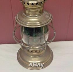 Presentation Bell Bottom Railroad Lantern Green Over Clear Globe Ct Ham 39