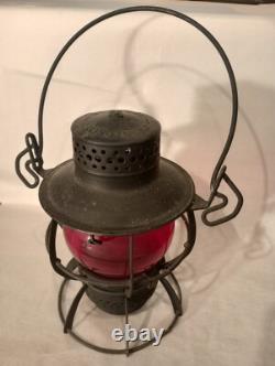 RAILROAD Antique Red Globe Lantern Dressel Arlington VTG RR Lamp Light 13.5x9