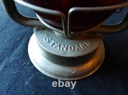 RAILROAD LANTERN, W. M. COMPANY, STANDARD LAMP with RED GLOBE, OTT-072408389