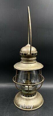 RARE 1860s Pullman Adams West Lake Co Railroad Kerosene Lantern WithGlobe 14 7/8
