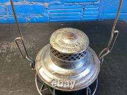 RARE ADLAKE E. A KINSEY CO. RAILROAD LANTERN WithGREEN GLOBE & BRASS MACHINE PLATE
