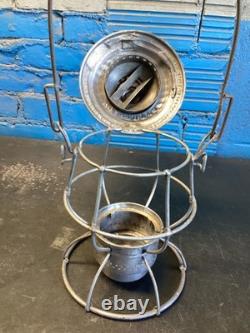 RARE ADLAKE E. A KINSEY CO. RAILROAD LANTERN WithGREEN GLOBE & BRASS MACHINE PLATE