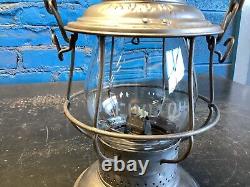 RARE ADLAKE TOLEDO & OHIO CENTRAL BELLBOTTOM RAILROAD LANTERN WithETCHED T&O GLOBE