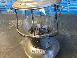 RARE ADLAKE TOLEDO & OHIO CENTRAL BELLBOTTOM RAILROAD LANTERN WithETCHED T&O GLOBE