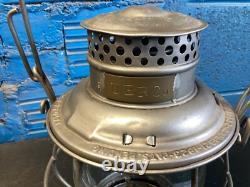 RARE ADLAKE UNITED ELECTRIC RAILWAYS Co(UER Co)RAILROAD LANTERN WithUNMARKED GLOBE
