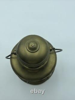 RARE ANTIQUE BRASS PULLMAN CO RAILROAD CONDUCTORS LANTERN With ETCHED GLOBE