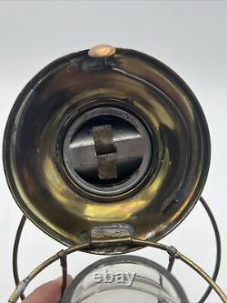 RARE ANTIQUE BRASS PULLMAN CO RAILROAD CONDUCTORS LANTERN With ETCHED GLOBE