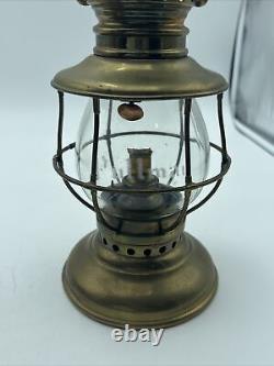 RARE ANTIQUE BRASS PULLMAN CO RAILROAD CONDUCTORS LANTERN With ETCHED GLOBE