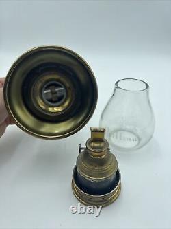 RARE ANTIQUE BRASS PULLMAN CO RAILROAD CONDUCTORS LANTERN With ETCHED GLOBE