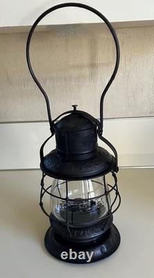 RARE ANTIQUE FITCHBURG RAILROAD LANTERN THOMPSON With FRR GLASS GLOBE ESTATE FIND