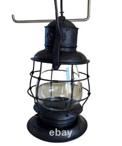 RARE ANTIQUE FITCHBURG RAILROAD LANTERN THOMPSON With FRR GLASS GLOBE ESTATE FIND