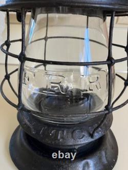 RARE ANTIQUE FITCHBURG RAILROAD LANTERN THOMPSON With FRR GLASS GLOBE ESTATE FIND