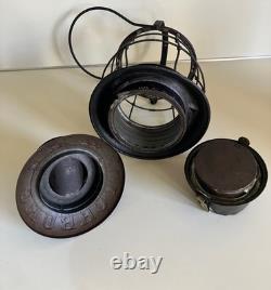 RARE ANTIQUE FITCHBURG RAILROAD LANTERN THOMPSON With FRR GLASS GLOBE ESTATE FIND
