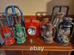 RARE! ANTIQUE lantern Lot X 8 Dietz, Globe, V & O, Sun Brand, Railroad, etc