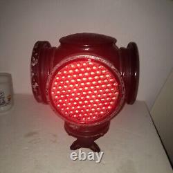 RARE Adlake Non-Sweating Railroad 4 Way Cannonball Reflex Signal Lamp Chicago