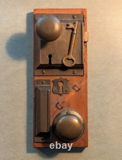 RARE Antique Adlake AT&SF Railroad Lockset Display Architectural Salvage