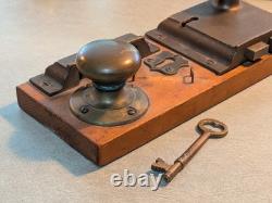 RARE Antique Adlake AT&SF Railroad Lockset Display Architectural Salvage